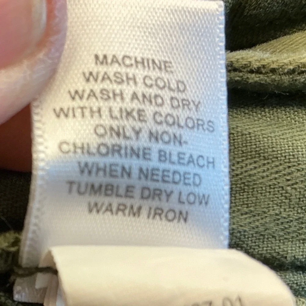 Banana Republic Pants Womens‎ 8A Green Twill Zip Leg Skinny Whispering Pine